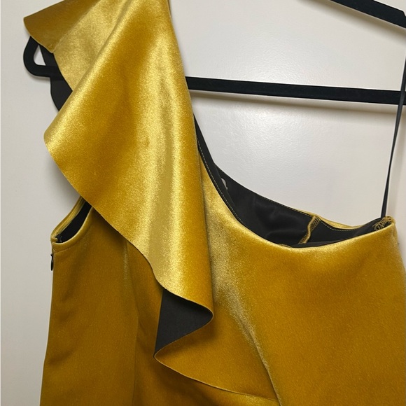 ASOS Velvet One Shoulder Ruffle Dress (US 10) - Picture 5 of 5